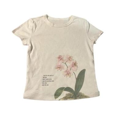 Imagem de Camiseta De Verão Y2K Coreana Gótica Harajuku Com Estampa Gráfica Para