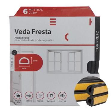 Imagem de Veda Frestas Borracha Autoadesivo Porta Janelas 6 Metros - Stamaco, Pr
