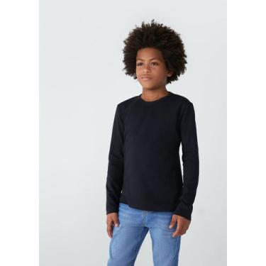 Imagem de Camiseta  Infantil  Manga Longa Tam 1 A 16 - Hering Kids, 010, Preto