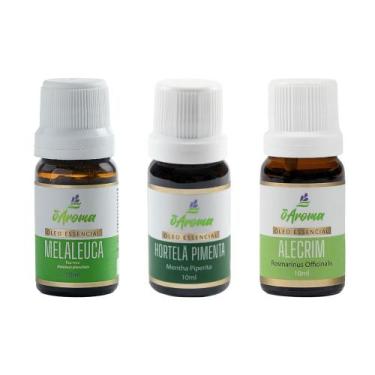 Imagem de Kit Óleo Essencial 100% Puro Hortelã Alecrim Melaleuca - oAroma