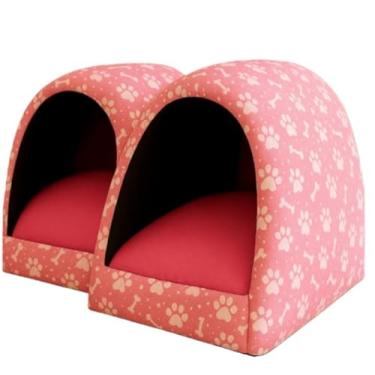 Imagem de Cama pra Cachorro e Gato Casinha Toca Iglu P a G + Almofada e Manta(2 Rosas + Manta,M)