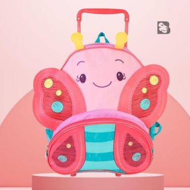 Imagem de Mochila Com Rodinhas Infantil Para Escola Passeio Impermeável Com Bols