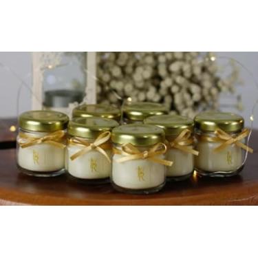 Imagem de Kit com 10 Mini Velas Aromáticas em Pote de Vidro com Tampa Dourada, Lembrancinhas para Eventos e Casamentos (sem adesivo) (Oceano)