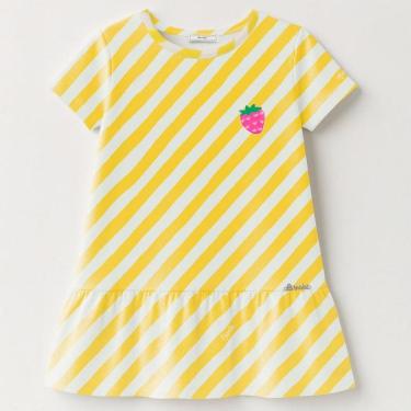 Imagem de Vestido Infantil Menina Listras Amarelo Bimbi-Feminino