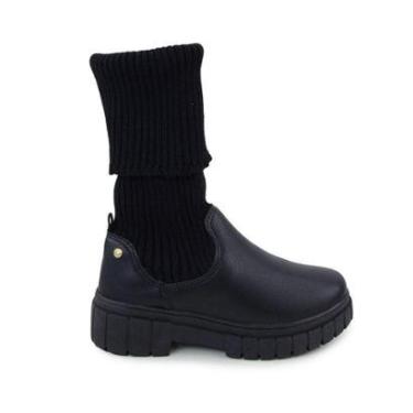 Imagem de Bota Infantil Feminina Ortopé Glam Boot Preta - 2075-Feminino