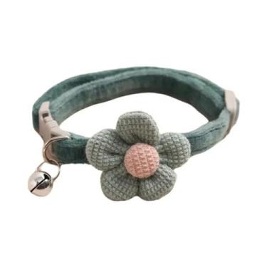 Imagem de Coleira Ajustável Para Gatos Com Sino E Estampa De Flores Para Gatinho