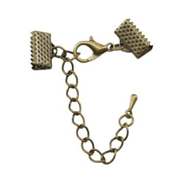 Imagem de 10 Peças De Fechos De Cordão De Couro Com Correntes E Fechos Lagosta P