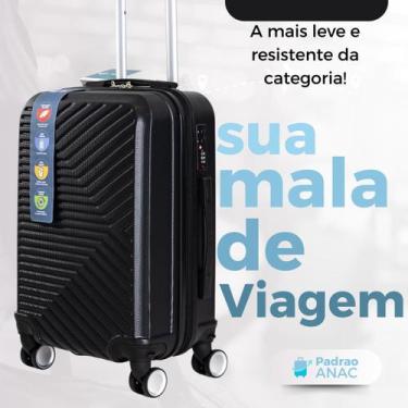 Imagem de Mala De Mão Bordo Viagem Rodinha 360 Resistente Abs Premium Padrão ANA