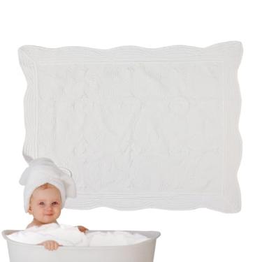 Imagem de Cobertor infantil – Envoltório para berçário de algodão em relevo – Lavável à máquina portátil para berçário, envoltório dobrável para carrinho de bebê, assento de , viagem de avião