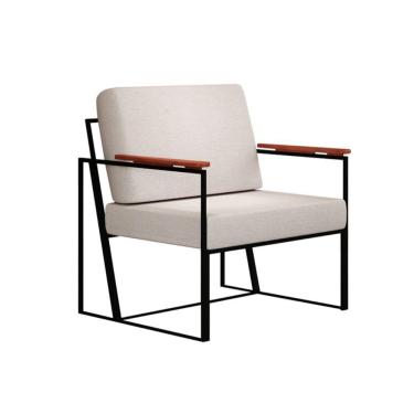 Imagem de Poltrona Dubai Veludo Com Cinto Bm Tubulares acabamento com tonalidade Branco.