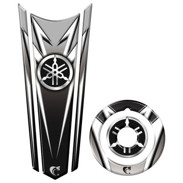 Imagem de Adesivo Resinado Gravata Tanque E Bocal Moto Yamaha Cor Preto