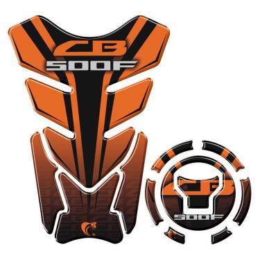 Imagem de Kit Adesivo Protetor De Tanque E Bocal Honda Cb 500F + 2018 Laranja Laranja