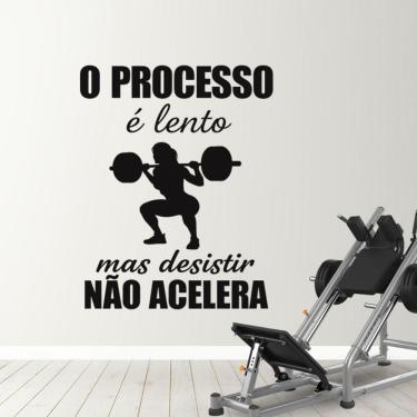 Imagem de Adesivo Parede Motivacional Processo Lento Academia 75x95cm Cor Preto