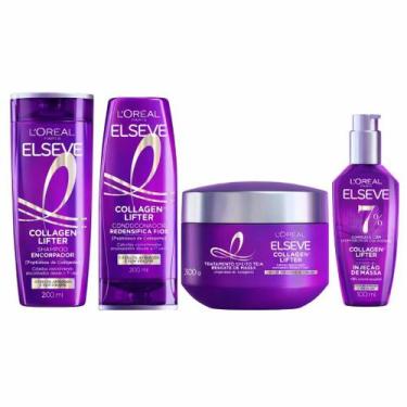 Imagem de Kit Elseve Collagen Lifter - Shampoo + Cond 200ml + Máscara + Sérum - 