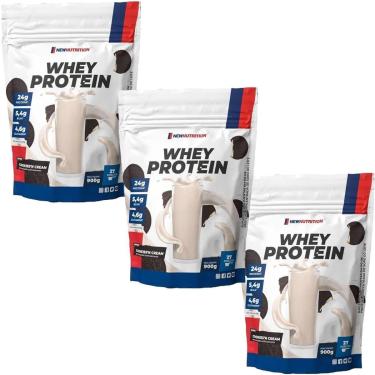 Imagem de Kit 3X Whey Protein - 900g Refil Cookies - NewNutrition-Masculino