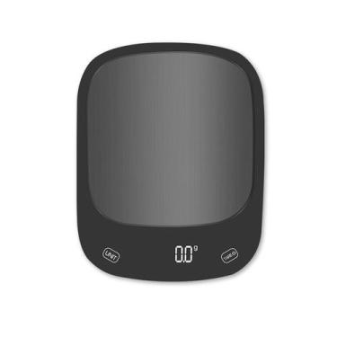 Imagem de Balança de cozinha digital de 3 kg, plataforma de aço inoxidável preta