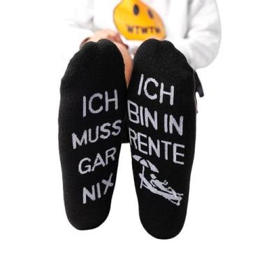 Imagem de Meias redondas, mistura engraçada de algodão com letras alemãs para ad