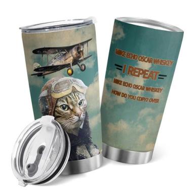 Imagem de Caneca de café Tumbler Oasisdream 600 ml com estampa de gato