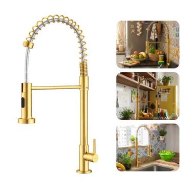 Imagem de Torneira Gourmet de Cozinha Bancada 360 Flexível com Spray Aço Inox 30