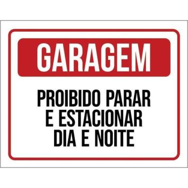 Imagem de Kit 10 Placa Acm De Garagem Proibido Estacionar 18X23 - Sinalizo