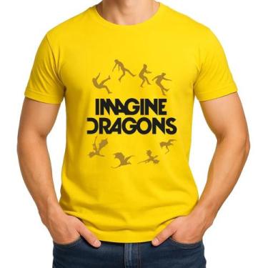 Imagem de Camiseta Camisa Adulto Feminina Masculina Algodão Banda Imagine Dragon