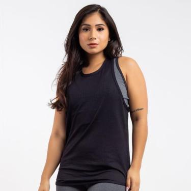 Imagem de Blusa Regata Telinha Fitness Academia Corrida Viére - Vière, Preto, P