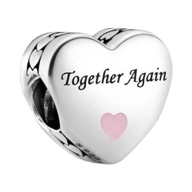 Imagem de Pulseira Feminina De Prata Esterlina 925 Com Berloques De Coração 'Amo