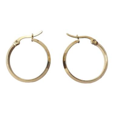 Imagem de Brinco Argola Aço Banhado a Ouro Dourado p/ dia a dia - ESN STONE, Dou