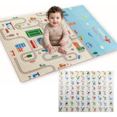 Imagem de Tapete Térmico Infantil Atividades Dupla Face Dobrável 150x200cm Original Baby Toys ® (Carros)