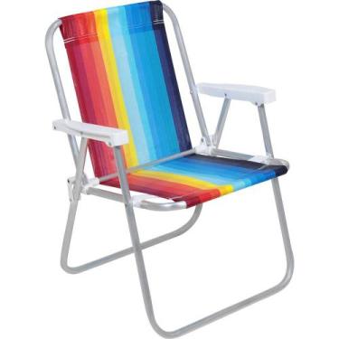 Imagem de Cadeira de Praia e Piscina Alta Várias Cores Alumínio BEL, Arco íris