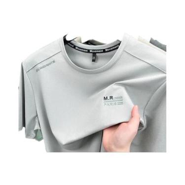 Imagem de Camiseta Masculina De Luxo Em Seda Com Manga Curta, Respirável, Confor