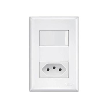 Imagem de Interruptor Simples E Tomada 2p+t 20a Fame Evidence Com Placa 4x2 Bran