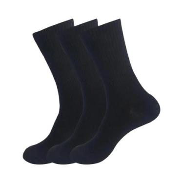Imagem de Meias Masculinas Pretas E Brancas De Cano Médio, 36 Pares, Confortávei