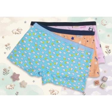 Imagem de Kit Calcinha Infantil Feminina Boxer Shortinho Canelada forro algodão 