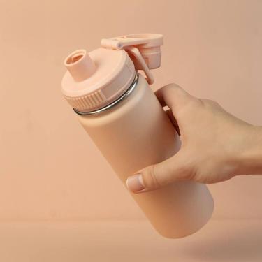 Imagem de Garrafa Com Alça E Bico 780ml Em Aço Inox Rosa