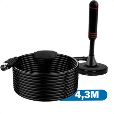 Imagem de Antena Interna HD Para TV Digital VHF UHF Alta Captação De Sinal Compa