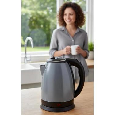 Imagem de Chaleira Elétrica Inox 1,8L Sem Fio 110v Cinza Lunar - Congratulations