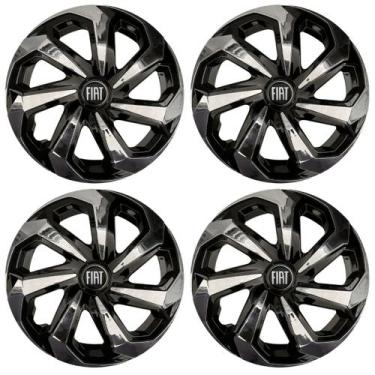 Imagem de Jogo calota esportiva 13 spider preta crome mobi palio fire - Garagem 