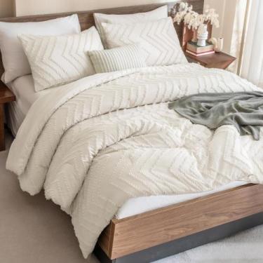 Imagem de Conjunto de edredom Andency Queen Beige Tufted, 3 peças