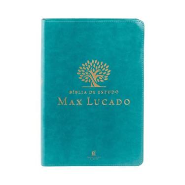 Imagem de Livro - Bíblia de Estudo Max Lucado NVI, Capa luxo verde, Leitura Perf