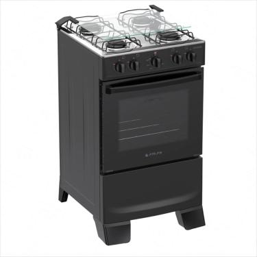 Imagem de Fogão 4 Bocas Atlas Coliseum Plus Forno 48 litros Mesa em Inox Acendimento Manual- Preto