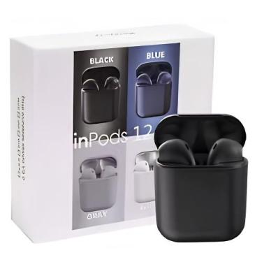 Imagem de Fone de Ouvido Bluetooth Sem Fio Inpods 12 Simple Preto V5.0 - Sem Mar