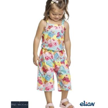 Imagem de Macacão infantil Elian Sorvete, Amarelo, 4