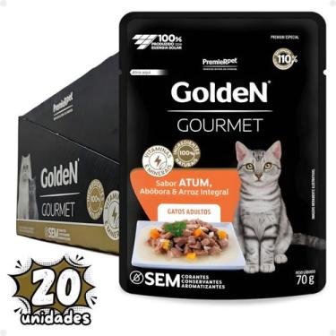 Imagem de Caixa 20 Un Sachê Golden Gourmet Para Gatos Adultos Atum 70g - Premier