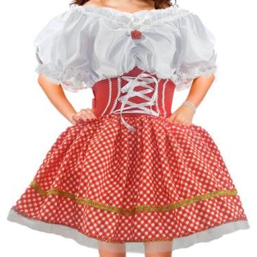 Imagem de Vestido Festa Junina Infantil Xadrez pra Menina de Luxo Rodado Acintur