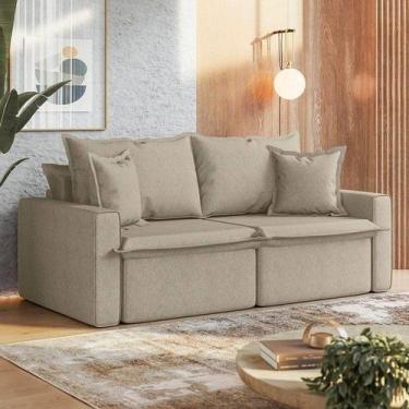 Imagem de Sofá Cama Retrátil e Reclinável 3 Lugares Bipartido 210cm León Yescasa