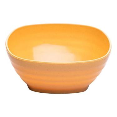 Imagem de Bowl Bambu Ecológico Pp Quadrado 450ml Color Stripes Lyor, Amarelo