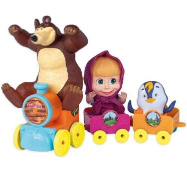 Imagem de Trenzinho da Masha e o Urso Cotiplás 2403 com Personagem Pinguim