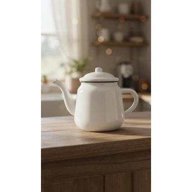 Imagem de Bule Esmaltado Tradicional 1,7L Branco - Congratulations Store