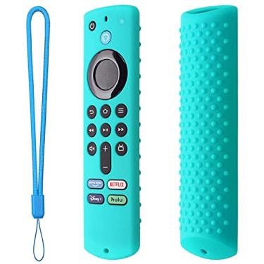 Imagem de Aeihevo Capa remota compatível com Fire-TV-Stick 4K Max/3ª geração | controle remoto silicone macio | Capa protetora luminosa à prova choque com cordão para Fire-TV-Stick 4K Max (10 cores)